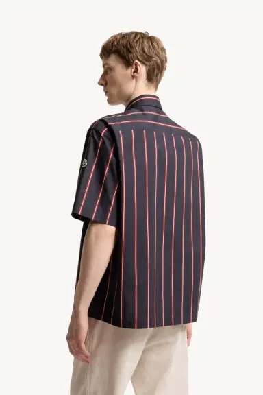 Moncler Striped Cotton Short Sleeve Shirt | Thumbnail 6
