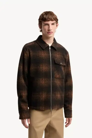 Moncler Check Jersey Zip-up Shirt Jacket | Thumbnail 5