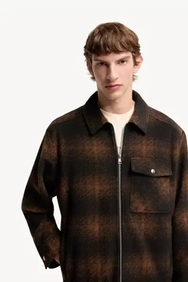 Moncler Check Jersey Zip-up Shirt Jacket | Thumbnail 7
