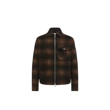 Moncler Check Jersey Zip-up Shirt Jacket | Thumbnail 1