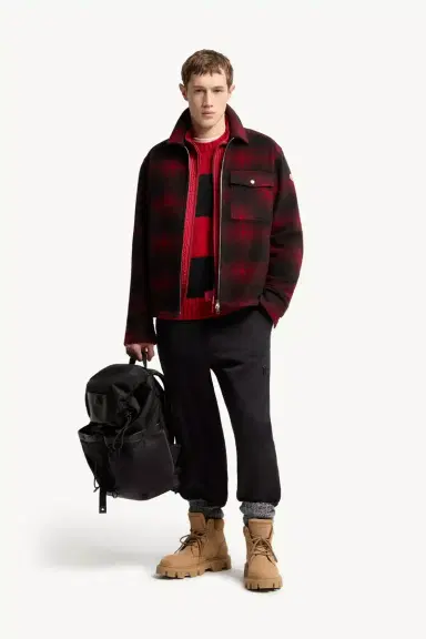 Moncler Check Jersey Zip-up Shirt Jacket | Thumbnail 3