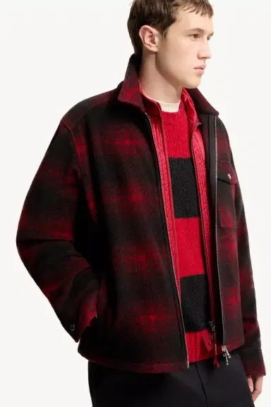 Moncler Check Jersey Zip-up Shirt Jacket | Thumbnail 7