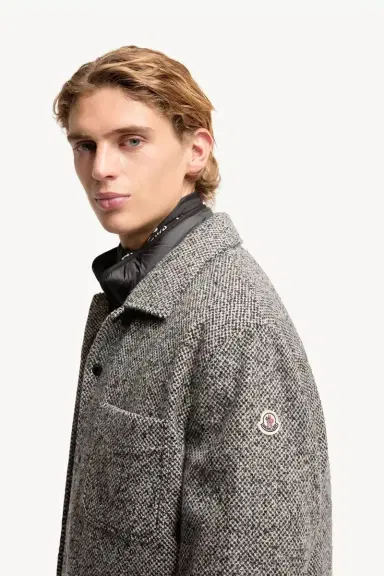 Moncler Melange Wool Blend Shirt Jacket | Thumbnail 4