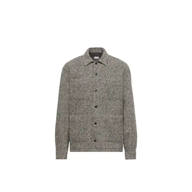 Moncler Melange Wool Blend Shirt Jacket