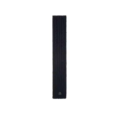 Moncler Leather Logo Wool Scarf | Thumbnail 1