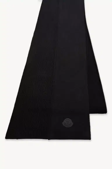 Moncler Logo Wool Rib Knit Scarf | Thumbnail 4