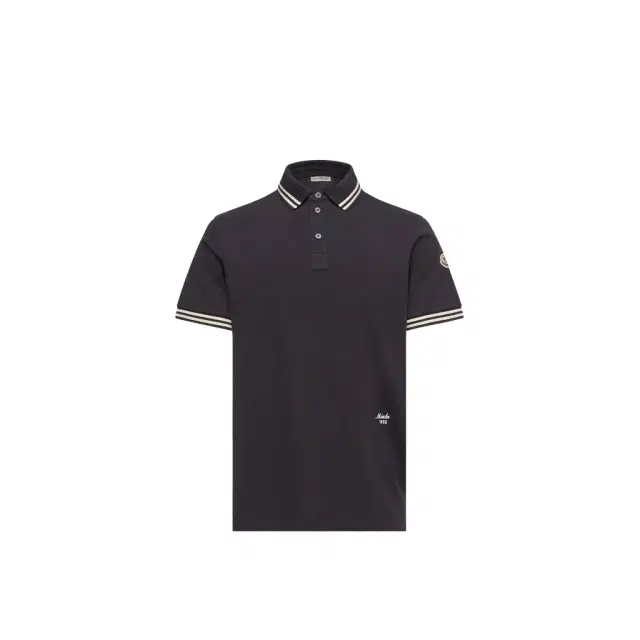 Striped Trim Cotton Piquet Polo Shirt