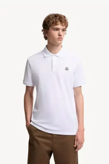 Moncler Logo Patch Cotton Piquet Polo Shirt | Thumbnail 4 Moncler Logo Patch Cotton Piquet Polo Shirt | Thumbnail 4