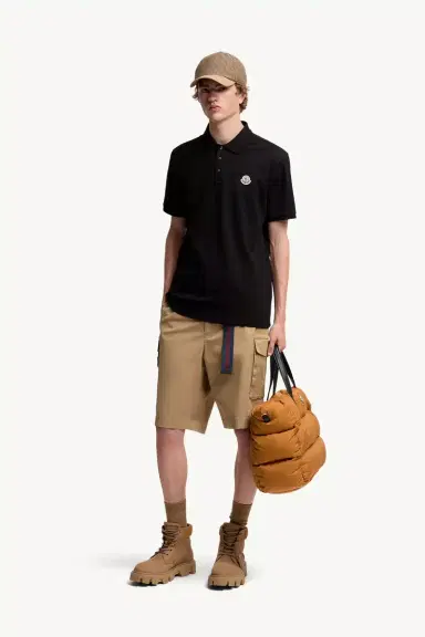 Moncler Logo Patch Cotton Piquet Polo Shirt | Thumbnail 3