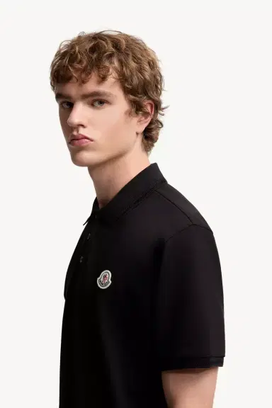 Moncler Logo Patch Cotton Piquet Polo Shirt | Thumbnail 4