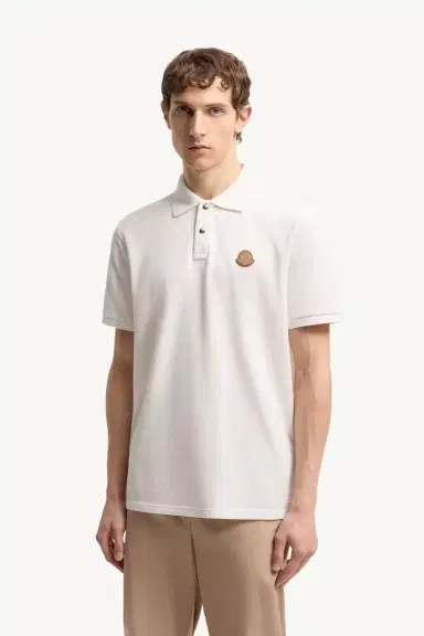 Moncler Logo Patch Cotton Piquet Polo Shirt | Thumbnail 4 Moncler Logo Patch Cotton Piquet Polo Shirt | Thumbnail 4