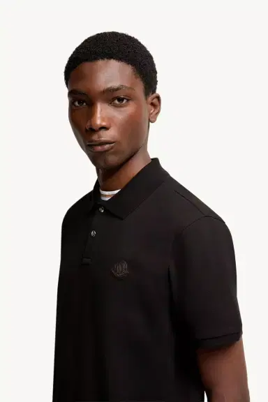 Moncler Logo Patch Cotton Piquet Polo Shirt | Thumbnail 4 Moncler Logo Patch Cotton Piquet Polo Shirt | Thumbnail 4