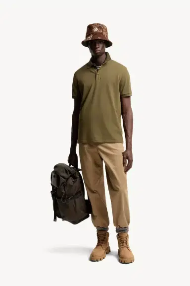 Moncler Logo Cotton Piquet Polo Shirt | Thumbnail 3 Moncler Logo Cotton Piquet Polo Shirt | Thumbnail 3