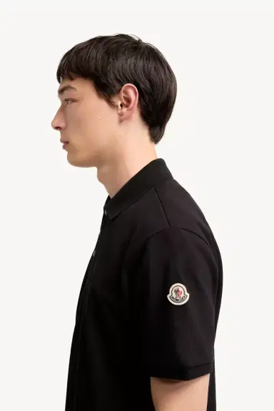 Moncler Logo Cotton Piquet Polo Shirt | Thumbnail 3 Moncler Logo Cotton Piquet Polo Shirt | Thumbnail 3