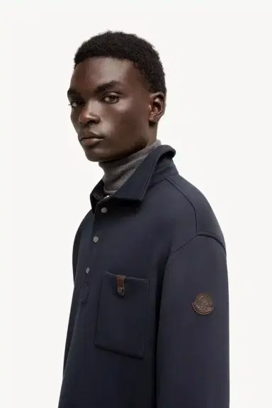 Moncler Cotton Long Sleeve Polo Shirt | Thumbnail 4 Moncler Cotton Long Sleeve Polo Shirt | Thumbnail 4