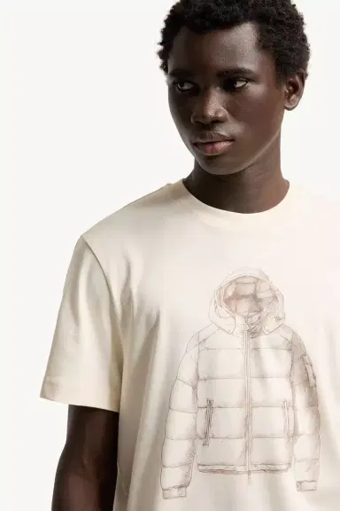 Moncler Down Jacket Print Cotton T-shirt | Thumbnail 7 Moncler Down Jacket Print Cotton T-shirt | Thumbnail 7