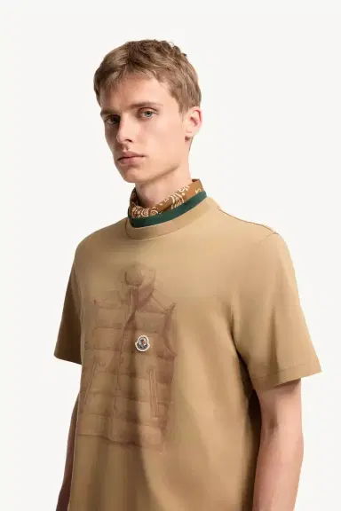 Moncler Down Jacket Print Cotton T-shirt | Thumbnail 4 Moncler Down Jacket Print Cotton T-shirt | Thumbnail 4