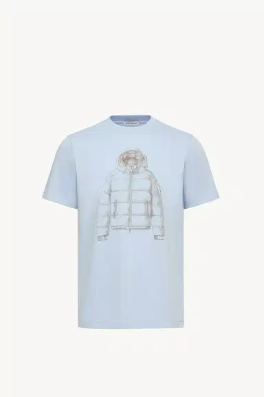 Moncler Down Jacket Print Cotton T-shirt | Thumbnail 2 Moncler Down Jacket Print Cotton T-shirt | Thumbnail 2