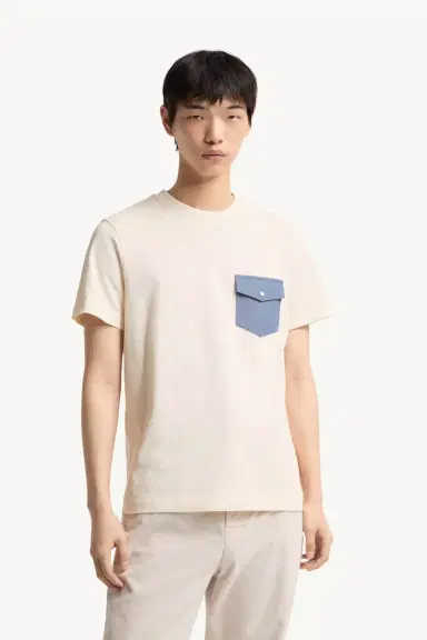 Moncler Cotton Jersey T-shirt With Denim Pocket | Thumbnail 4 Moncler Cotton Jersey T-shirt With Denim Pocket | Thumbnail 4