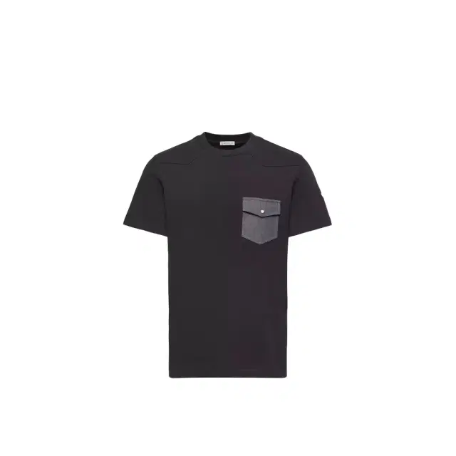Cotton Jersey T-shirt With Denim Pocket