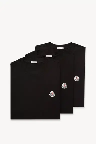 Moncler Logo Patch Cotton T-shirt (pack Of Three) | Thumbnail 2