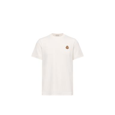 Moncler Double Leather Logo Cotton T-shirt | Thumbnail 1