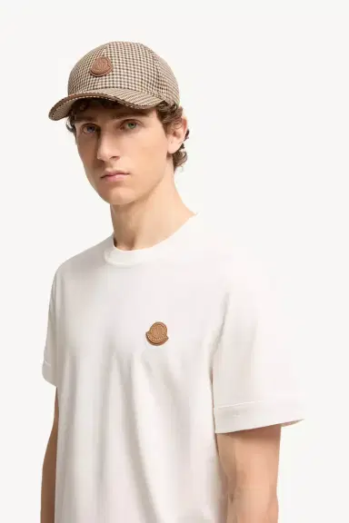 Moncler Double Leather Logo Cotton T-shirt | Thumbnail 3