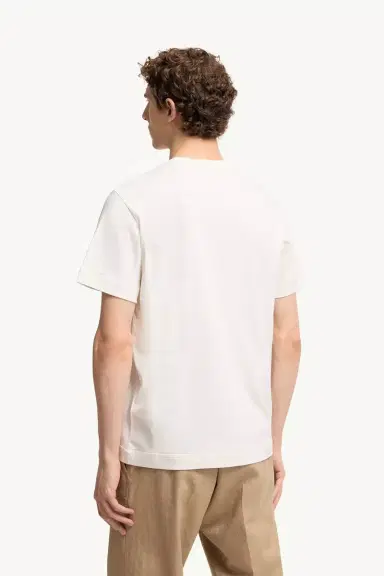 Moncler Double Leather Logo Cotton T-shirt | Thumbnail 5