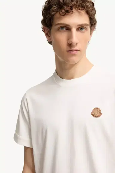 Moncler Double Leather Logo Cotton T-shirt | Thumbnail 6