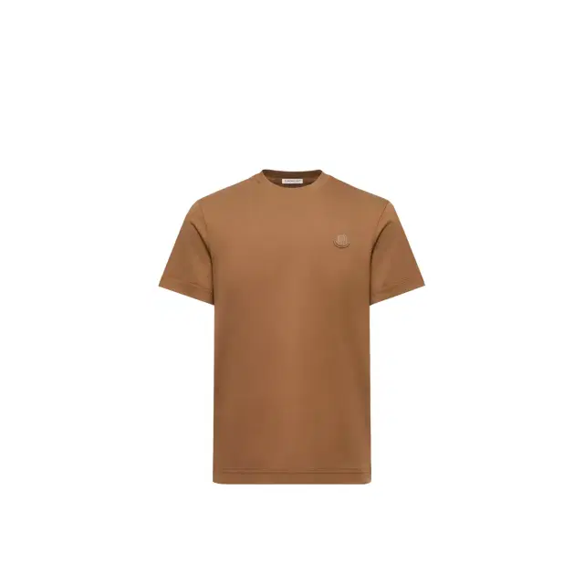 Double Leather Logo Cotton T-shirt
