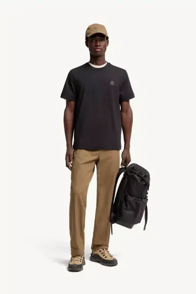 Moncler Double Leather Logo Cotton T-shirt | Thumbnail 2 Moncler Double Leather Logo Cotton T-shirt | Thumbnail 2