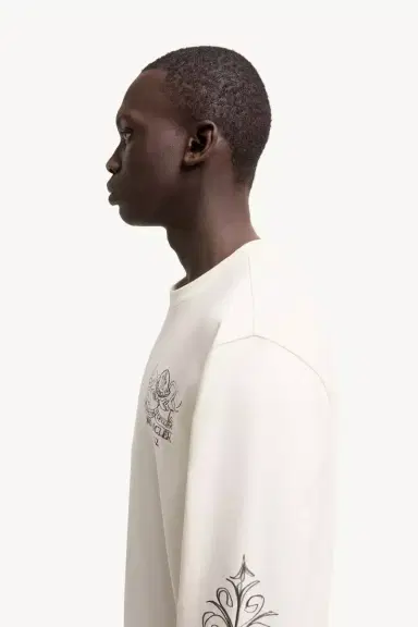 Moncler Logo Motif Cotton Long Sleeve T-shirt | Thumbnail 4 Moncler Logo Motif Cotton Long Sleeve T-shirt | Thumbnail 4
