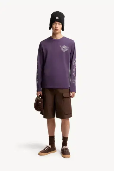 Moncler Logo Motif Cotton Long Sleeve T-shirt | Thumbnail 3 Moncler Logo Motif Cotton Long Sleeve T-shirt | Thumbnail 3