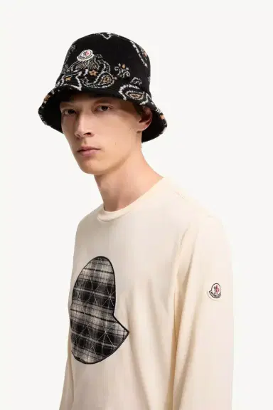 Moncler Check Panel Cotton Jersey T-shirt | Thumbnail 4 Moncler Check Panel Cotton Jersey T-shirt | Thumbnail 4