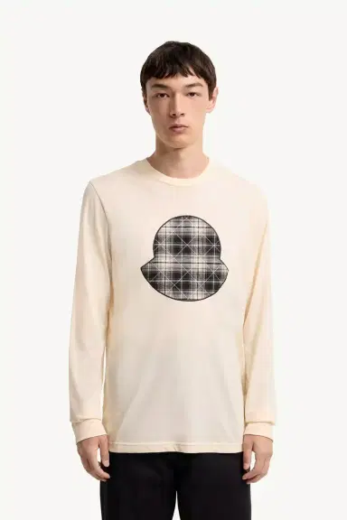 Moncler Check Panel Cotton Jersey T-shirt | Thumbnail 5 Moncler Check Panel Cotton Jersey T-shirt | Thumbnail 5