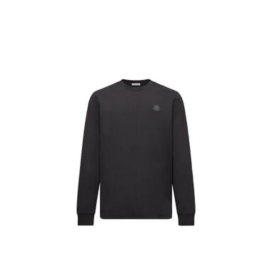 Moncler Leather Logo Long Sleeve Cotton T-shirt | Thumbnail 1 Moncler Leather Logo Long Sleeve Cotton T-shirt | Thumbnail 1