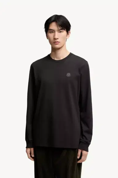 Moncler Leather Logo Long Sleeve Cotton T-shirt | Thumbnail 5 Moncler Leather Logo Long Sleeve Cotton T-shirt | Thumbnail 5