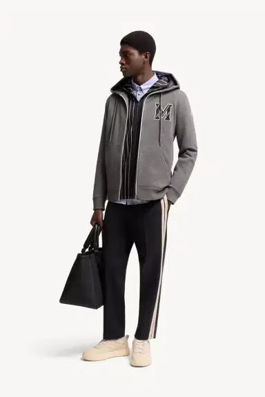 Moncler Monogram Cotton Zip-up Hoodie | Thumbnail 3