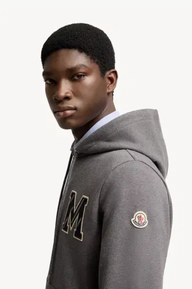 Moncler Monogram Cotton Zip-up Hoodie | Thumbnail 4