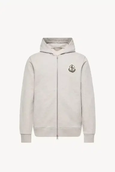 Moncler Sketched Logo Zip-up Cotton Hoodie | Thumbnail 2