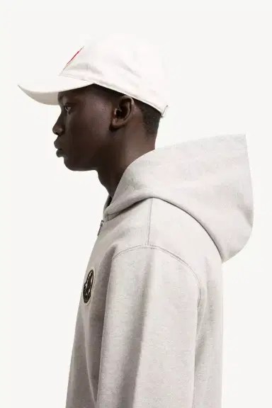 Moncler Sketched Logo Zip-up Cotton Hoodie | Thumbnail 4