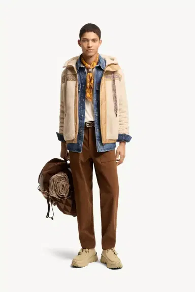 Moncler Geometric Trim Teddy Zip-up Hoodie | Thumbnail 3