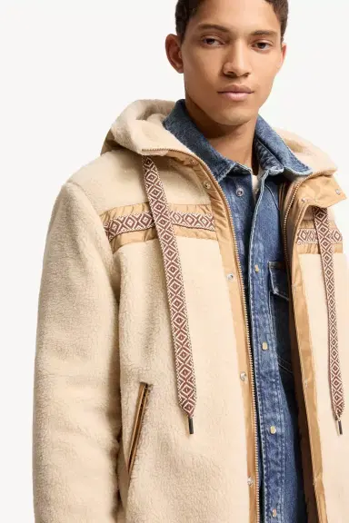 Moncler Geometric Trim Teddy Zip-up Hoodie | Thumbnail 7