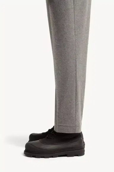 Moncler Leather Logo Flannel Pants | Thumbnail 4