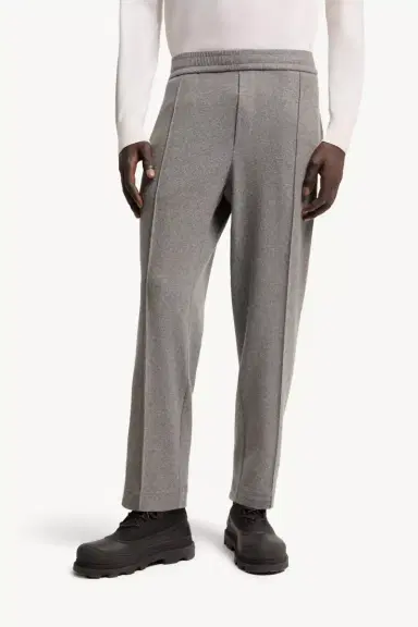 Moncler Leather Logo Flannel Pants | Thumbnail 5