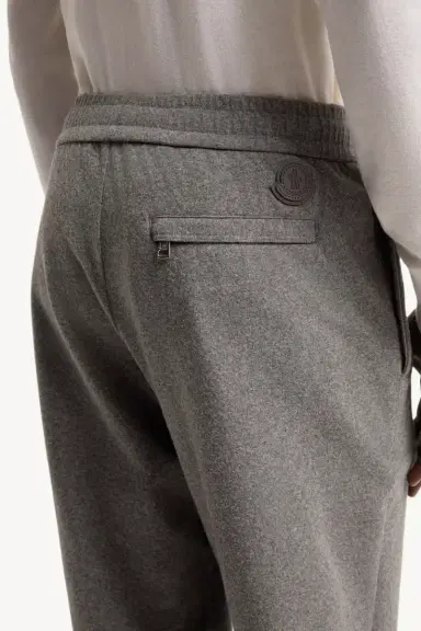 Moncler Leather Logo Flannel Pants | Thumbnail 7