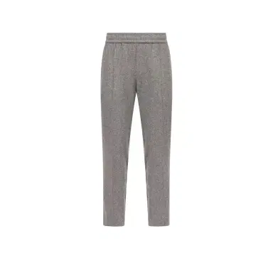 Moncler Leather Logo Flannel Pants | Thumbnail 1