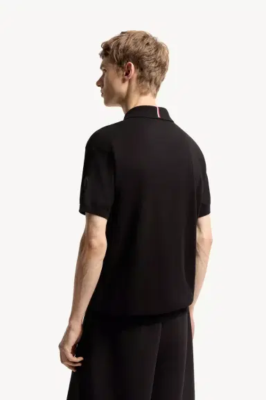 Moncler Logo Cotton Knit Polo | Thumbnail 6 Moncler Logo Cotton Knit Polo | Thumbnail 6