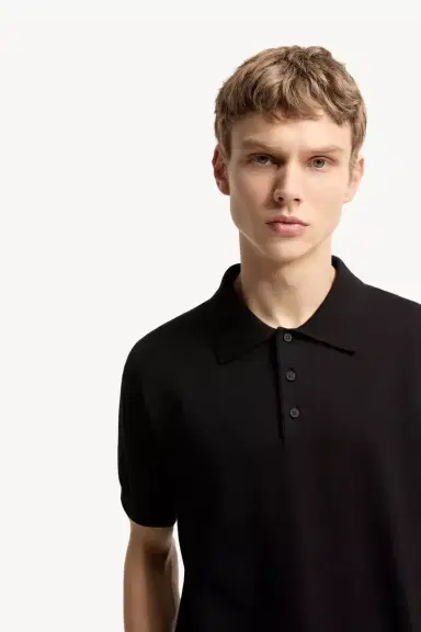 Moncler Logo Cotton Knit Polo | Thumbnail 7 Moncler Logo Cotton Knit Polo | Thumbnail 7