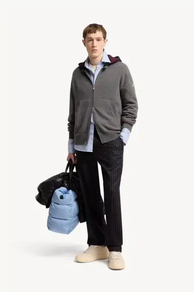 Moncler Striped Hood Wool & Cashmere Cardigan | Thumbnail 3